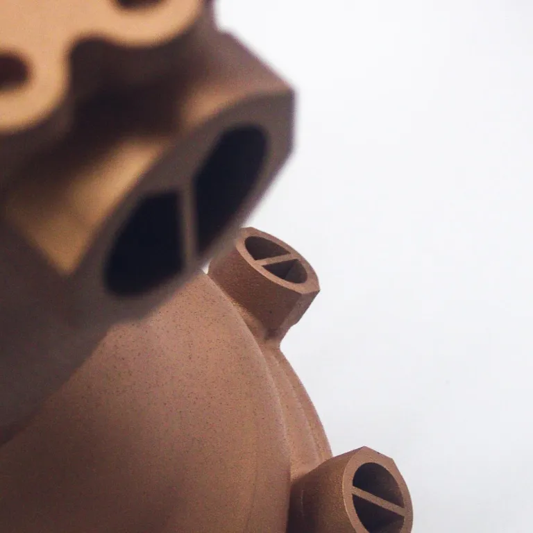 Detail of a Launcher combustion chamber printed on an AMCM M 4K