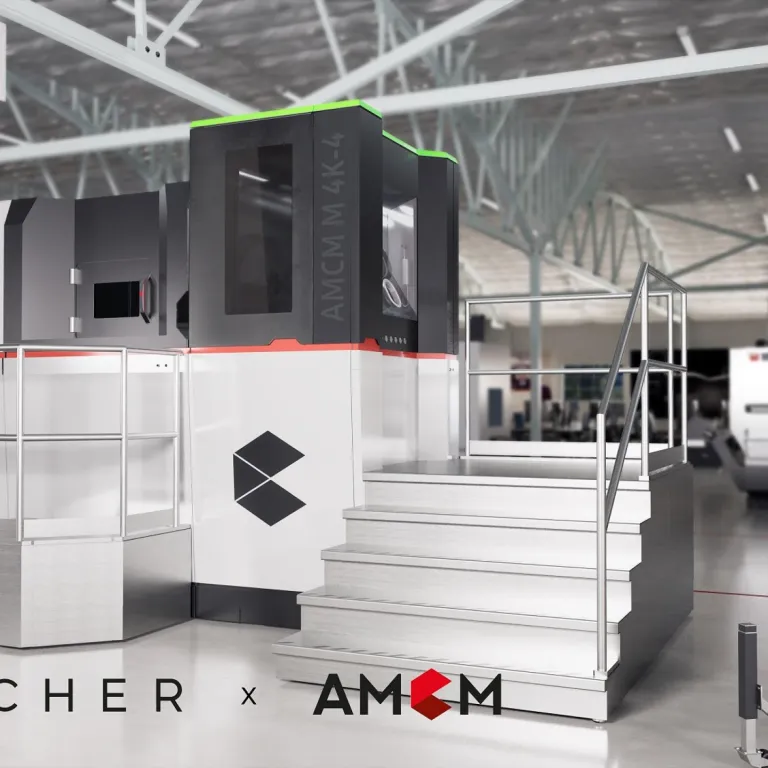 Launcher Combustion Chamber Printed on AMCM M 4K, Positioned Right of the Machine